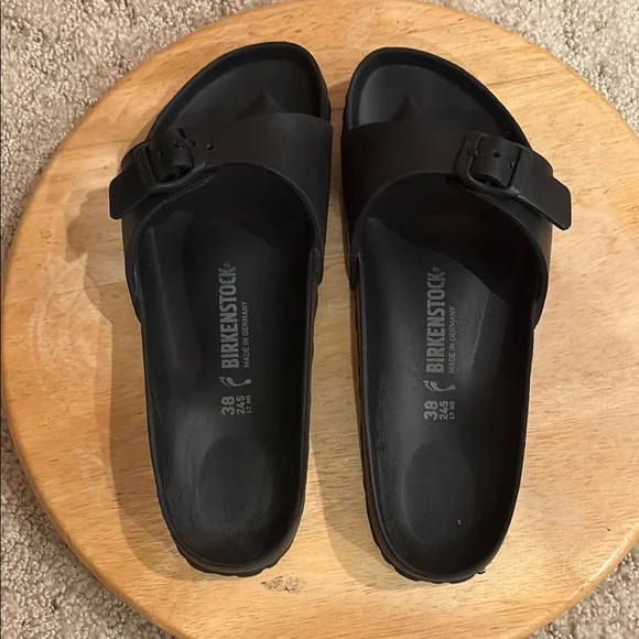 Birkenstock Black Rubber Sandals - Picture 1 of 4